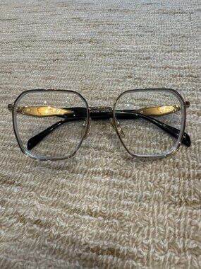 Prada Silver and Black Oversized Square Glasses